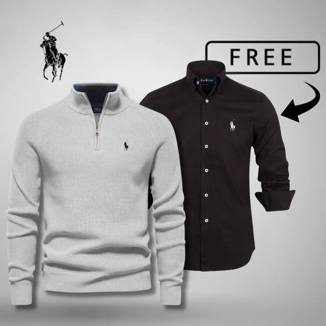 Style & Comfort Premium – Half-Zip Pullover + FREE Classic Hemd